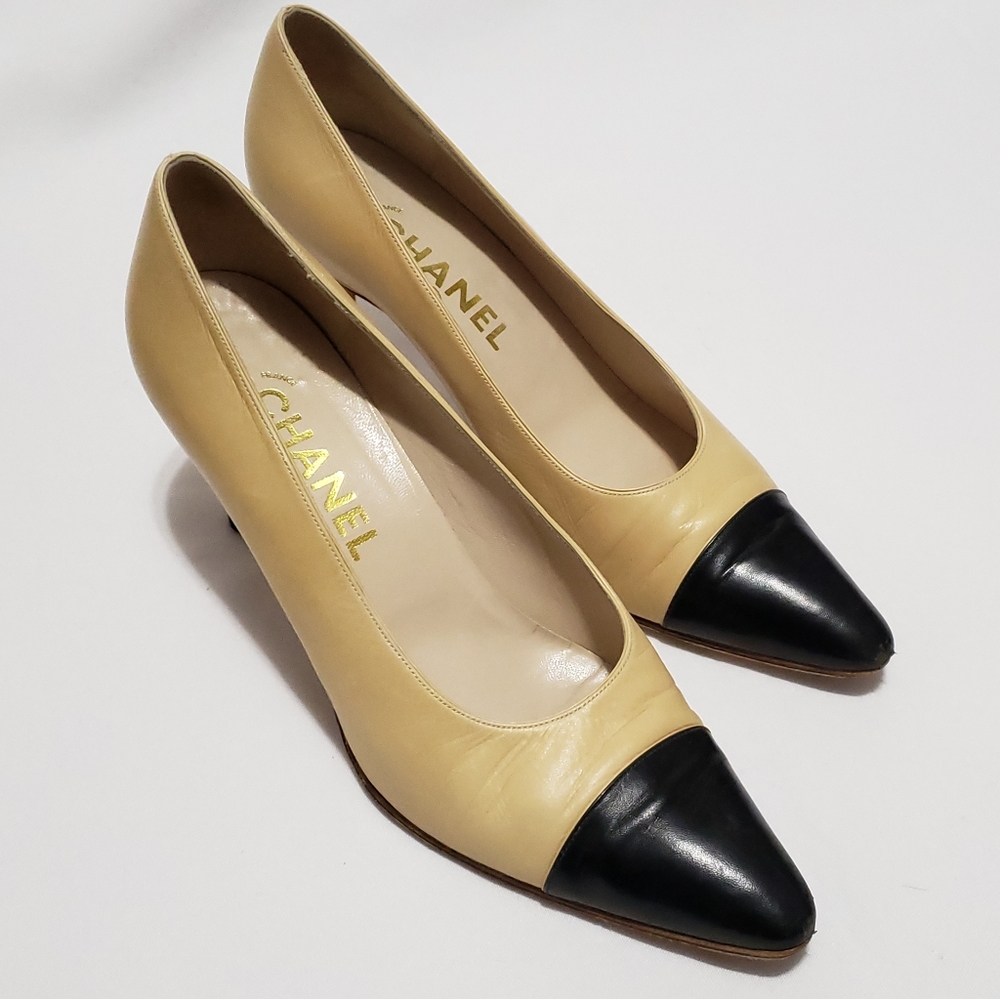 Beautiful beige and black Chanel shoes
